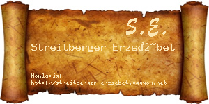 Streitberger Erzsébet névjegykártya